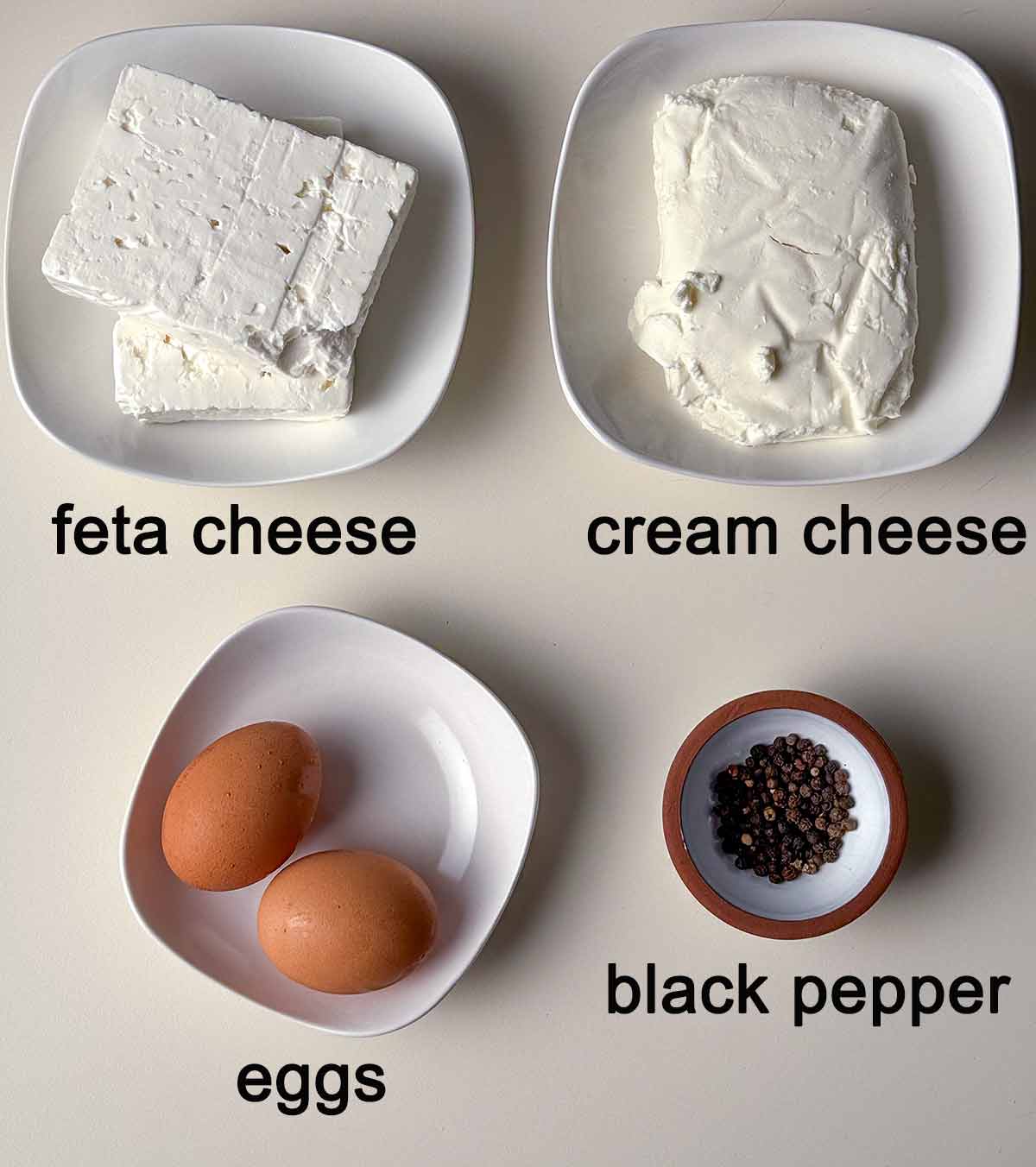 Ingredients for the tiropita filling.