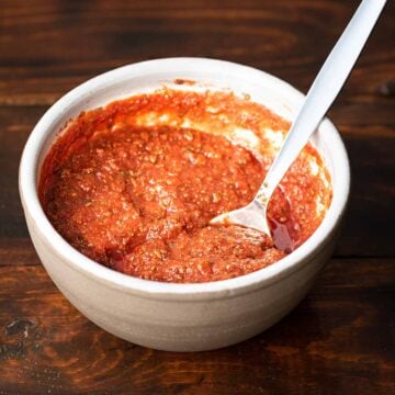 Pizza sauce from tomato paste.