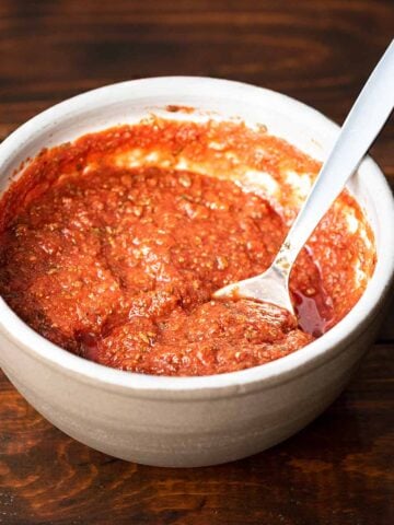 Pizza sauce from tomato paste.